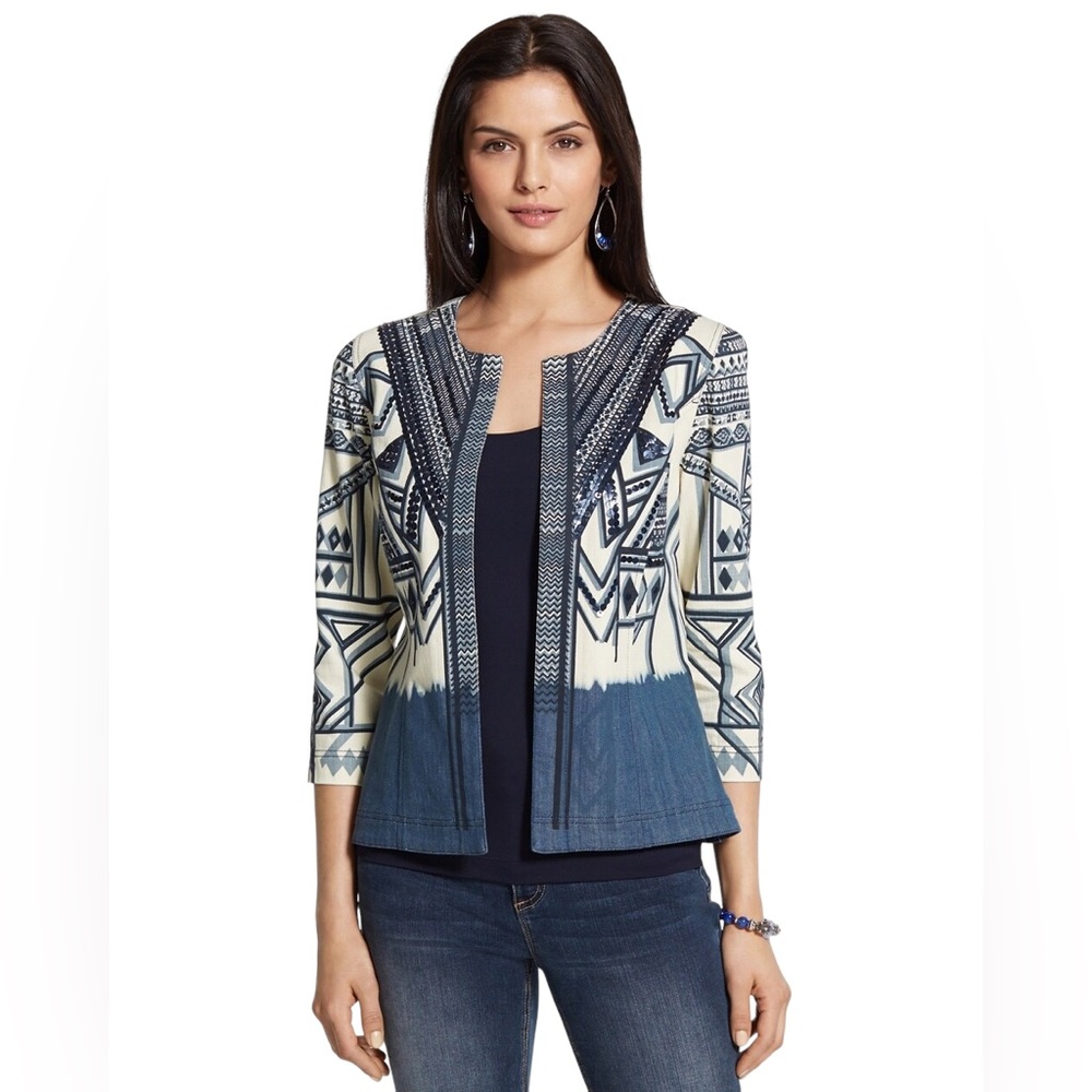 Chico's Artisan Aztec Jacket Size 0‎